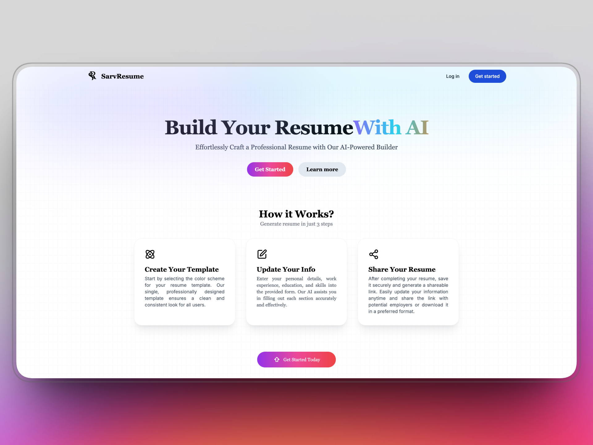 The SarvResume - Make resume that people cant ignore